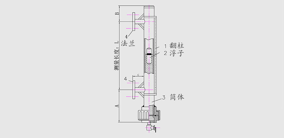 磁翻板液位計(jì)安裝圖