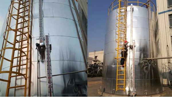 陜西焦化廠氨水罐磁翻板液位計(jì)面板不翻現(xiàn)場處理。